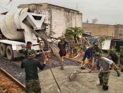 Hari Kedua TMMD ke-130, Semangat TNI dan Warga Pacu Pengecoran Jalan di Mangsang Maju